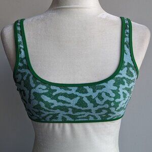 Aerie green sparkly bikini top